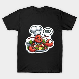 Lobster As A Chef - Printed T-Shirt